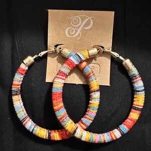 NWOT Plunder Women’s Boho Multicolor Hoop Earrings